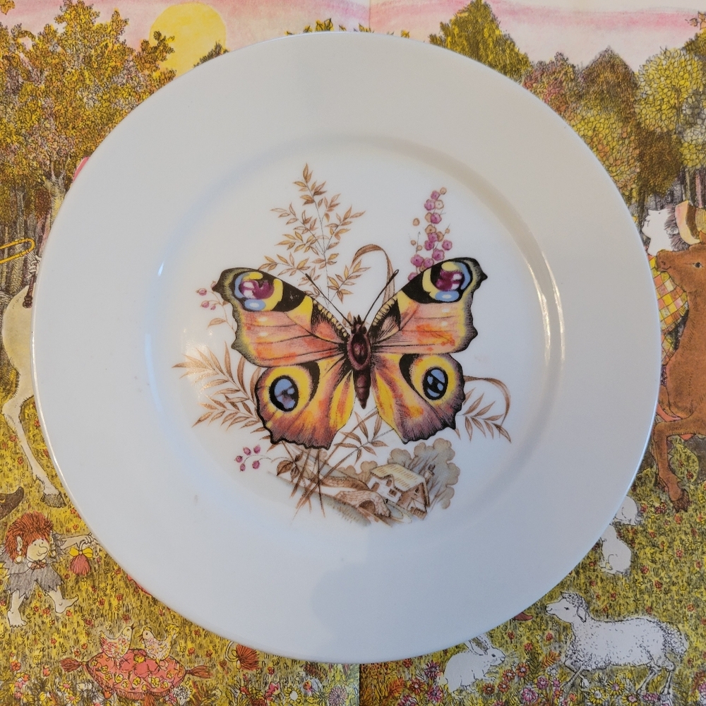 Kuba Bavaria Germany Butterfly Plate Porcelain ~ Pretty! ~ EUC ~ Nature Cottage